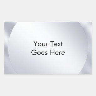 Personalise Metallic Silver Look Modern Template Rectangular Sticker