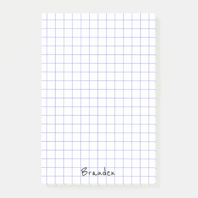 Personalise:  Minimalist Grid Paper Notes Monogram (Front)