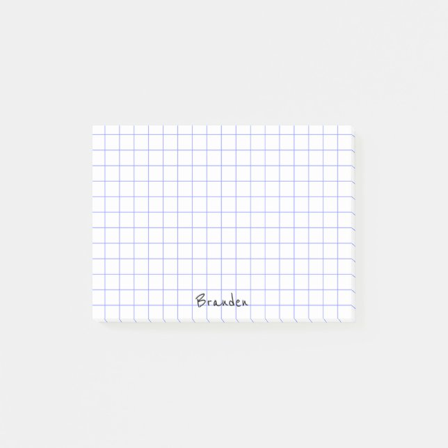 Personalise:  Minimalist Grid Paper Notes Monogram (Front)