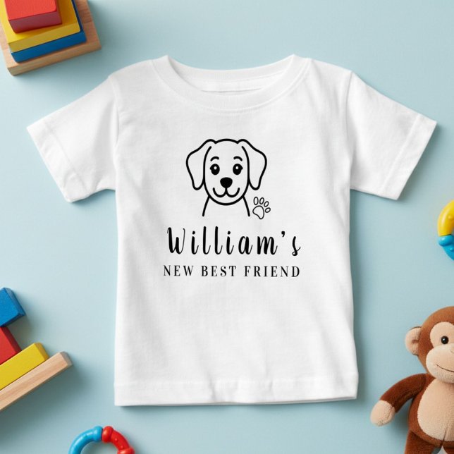 Personalise Minimalist Pet Best Friends BFF Baby T-Shirt (Creator Uploaded)