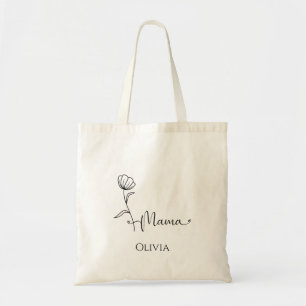 Personalise Minimalist Wildflower mothers day  Tote Bag