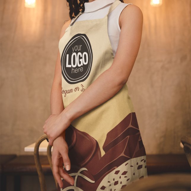 Personalise Modern Chocolate Business Apron (Creator Uploaded)