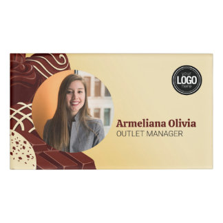 Personalise Modern Chocolate Business Badge