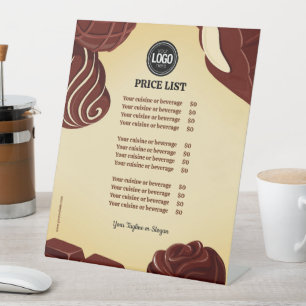 Personalise Modern Chocolate Business Pedestal Sign