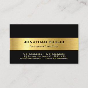 Personalise Modern Elegant Black And Gold Simple Business Card