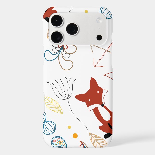 Personalise Modern Fox  Woodland Pattern (Back)