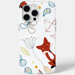 Personalise Modern Fox  Woodland Pattern iPhone 15 Pro Max Case