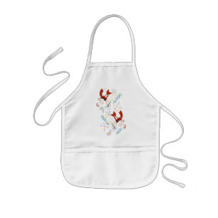 Personalise Modern Fox Woodland Pattern Kids Apron