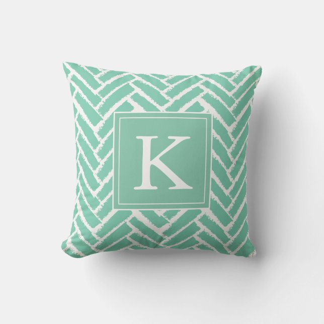 Personalise Modern Herringbone Pattern Pillow (Front)
