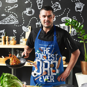 Personalise Modern The Coolest Dad Ever Apron