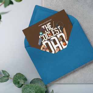 Personalise Modern The Coolest Dad Ever Card