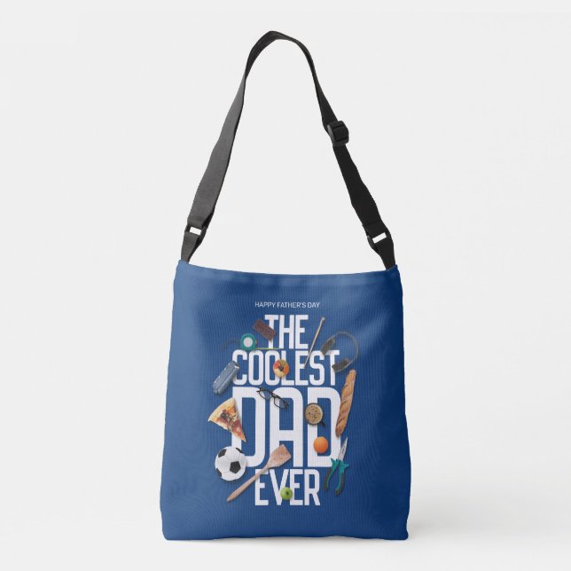 Personalise Modern The Coolest Dad Ever Crossbody Bag (Back)