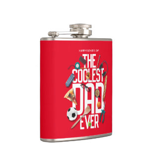Personalise Modern The Coolest Dad Ever Hip Flask
