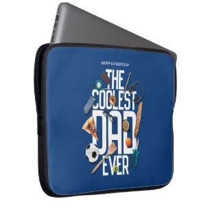 Personalise Modern The Coolest Dad Ever Laptop Sleeve