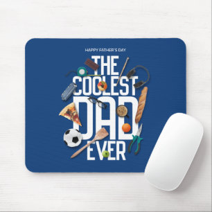 Personalise Modern The Coolest Dad Ever Mouse Pad