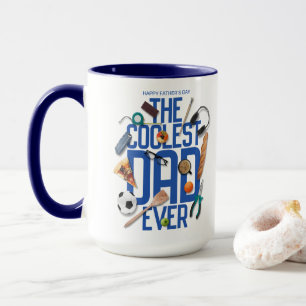 Personalise Modern The Coolest Dad Ever Mug