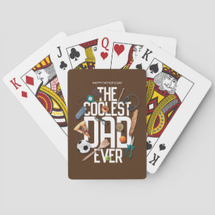Personalise Modern The Coolest Dad Ever Playing Cards