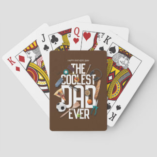 Personalise Modern The Coolest Dad Ever Playing Cards