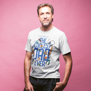 Personalise Modern The Coolest Dad Ever T-Shirt