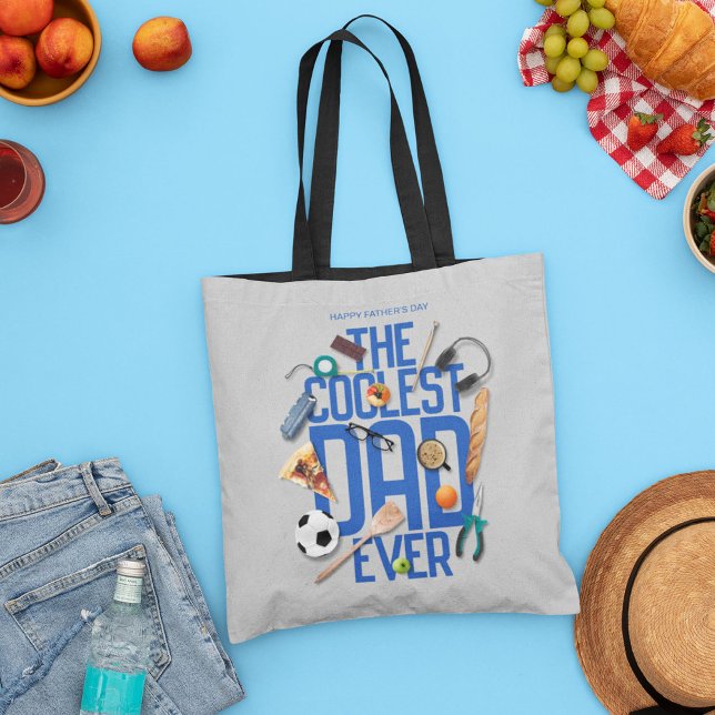 Personalise Modern The Coolest Dad Ever Tote Bag (Creator Uploaded)