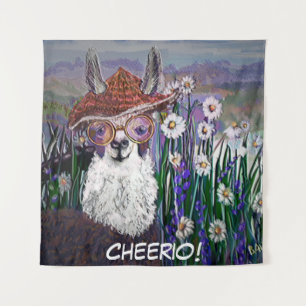 Personalise Momma Llama In a field of daisies Tapestry
