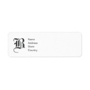  Personalise Monogram B Return Address Label