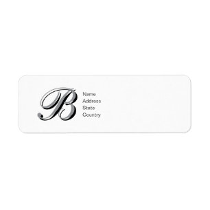 Personalise Monogram B Script Return Address Label