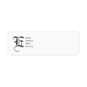 Personalise Monogram E Return Address Label