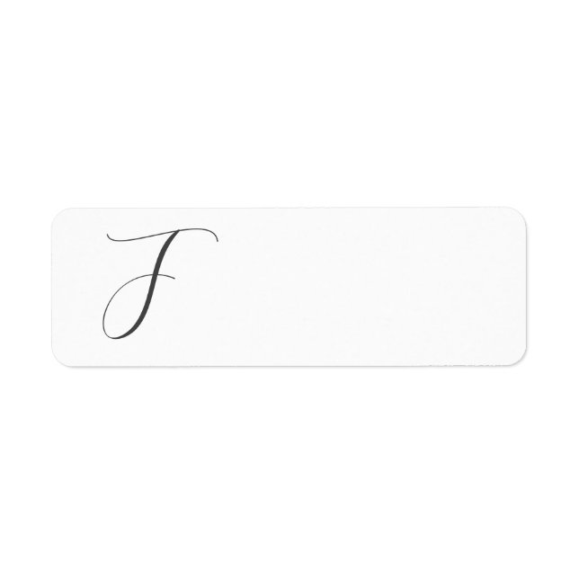 Personalise Monogram F Return Address Label (Front)