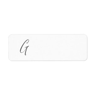 Personalise Monogram G Return Address Label