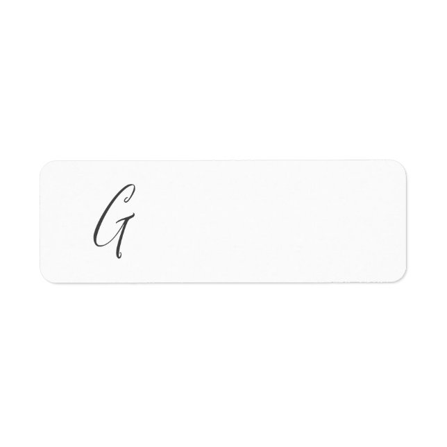 Personalise Monogram G Return Address Label (Front)