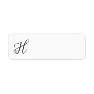 Personalise Monogram H Return Address Label