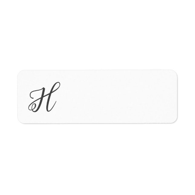 Personalise Monogram H Return Address Label (Front)