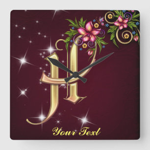 Personalise Monogram H Wall Clock