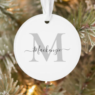 Personalise Monogram Initial Name Acrylic Ornament