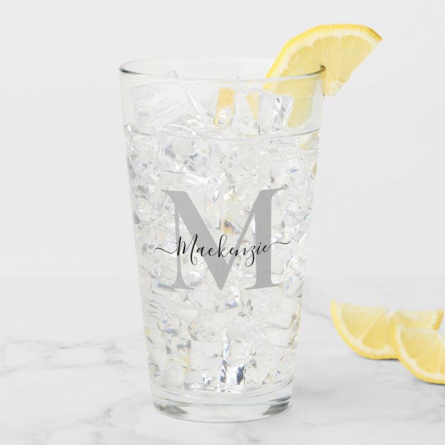 Personalise Monogram Initial Name Drinking Glass (Back Ice)