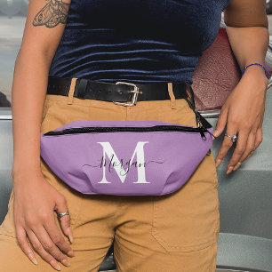 Personalise Monogram Initial Name Lavender Purple Bum Bags