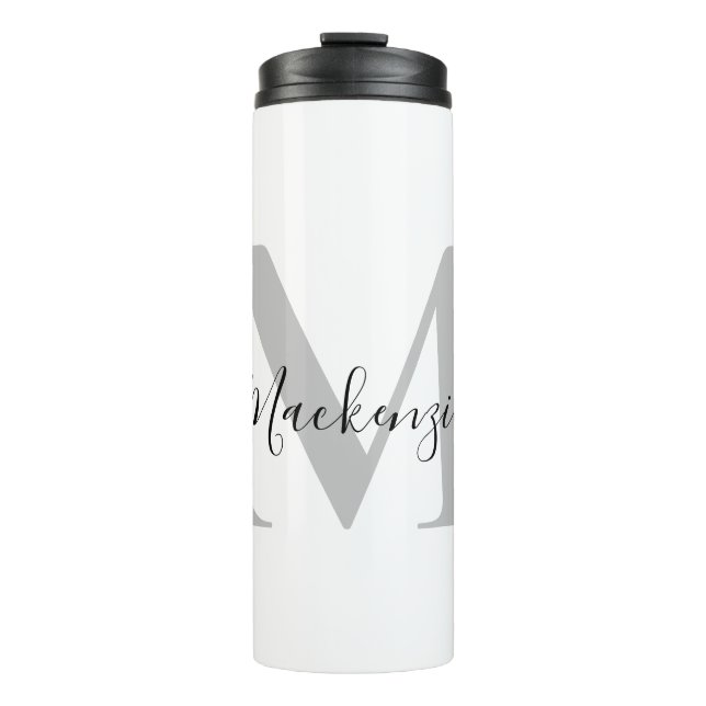 Personalise Monogram Initial Name Thermal Tumbler (Front)
