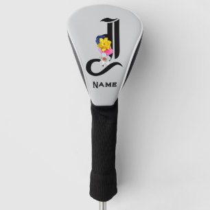 Personalise Monogram J Grey Sport Golf Head Cover