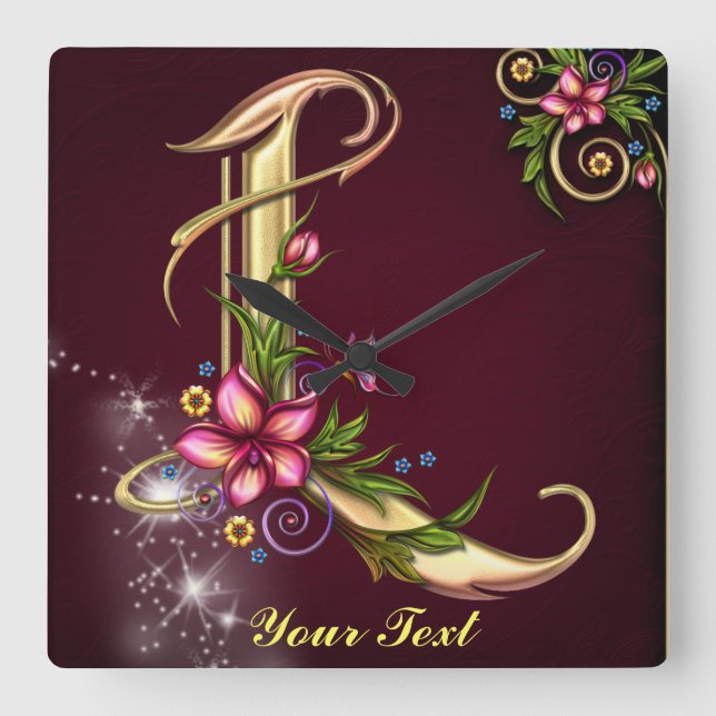 Personalise Monogram L Wall Clock (Front)
