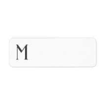 Personalise Monogram M Return Address Label