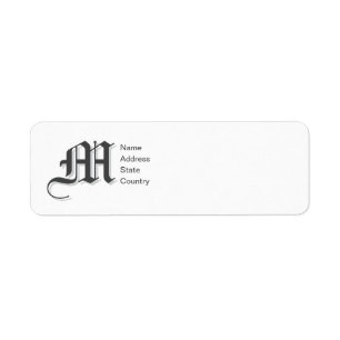 Personalise Monogram M Return Address Label