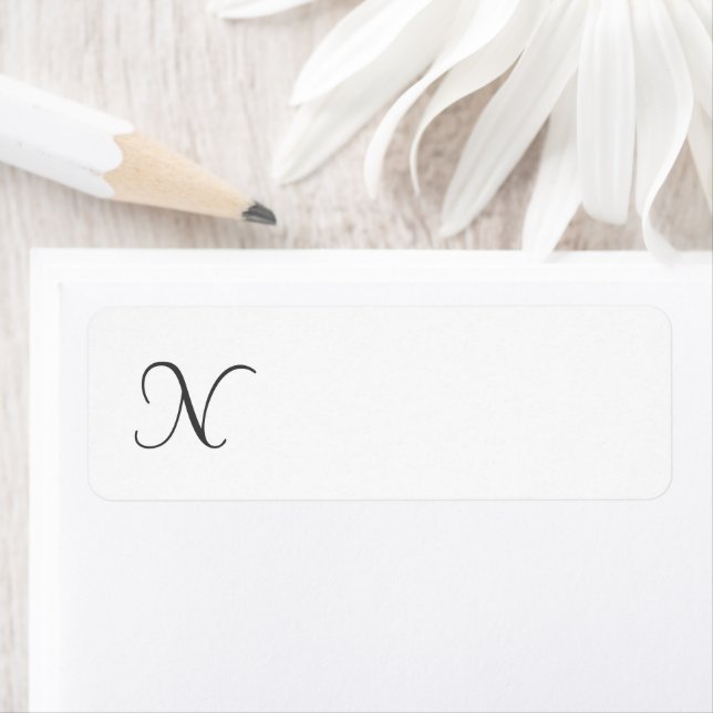 Personalise Monogram N Return Address Label (Insitu)