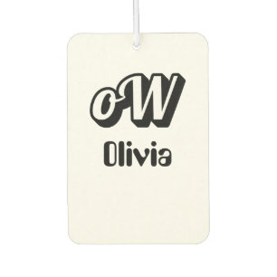 Personalise Monogram Name  Car Air Freshener