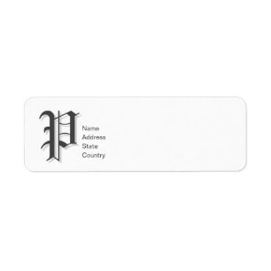 Personalise Monogram P Return Address Label