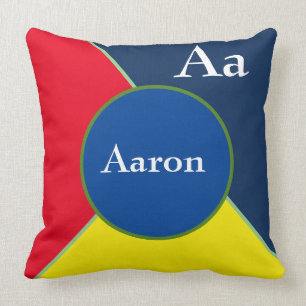Personalise Monogram Primary Colours Shapes Cushion