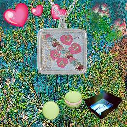 Personalise Monogram Romantic Pink Roses Floral Silver Plated Necklace