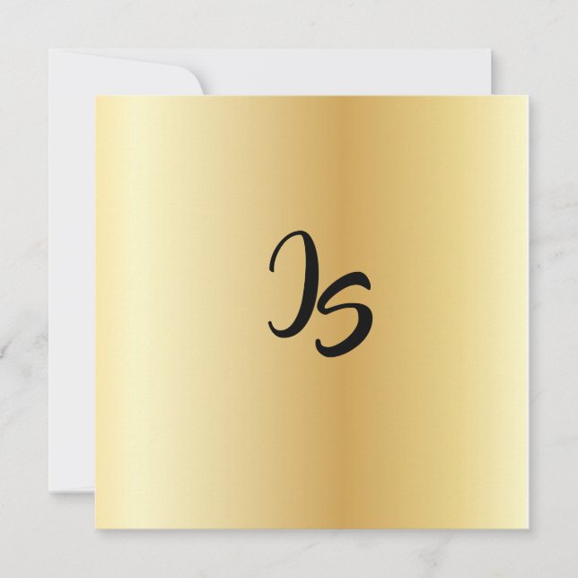 Personalise Monogram Trendy Gold Pattern Success Invitation (Front)