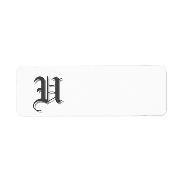 Personalise Monogram U Return Address Label (Front)