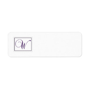 Personalise Monogram W Return Address Label